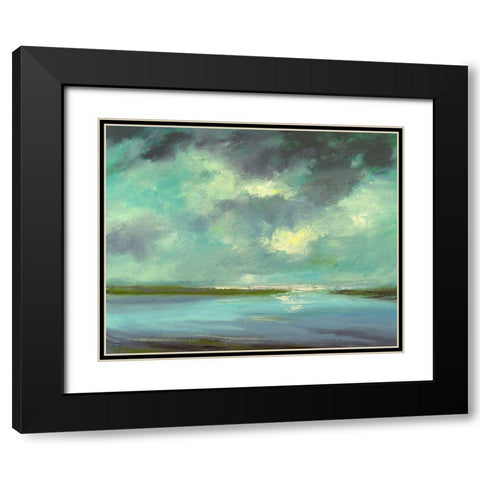 Lagoon Black Modern Wood Framed Art Print with Double Matting by Finch, Sheila