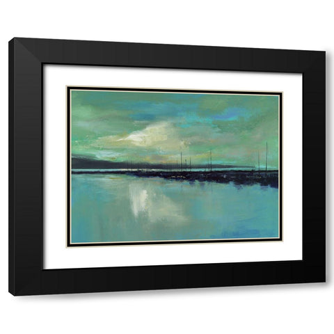 Harbor Light Black Modern Wood Framed Art Print with Double Matting by Finch, Sheila