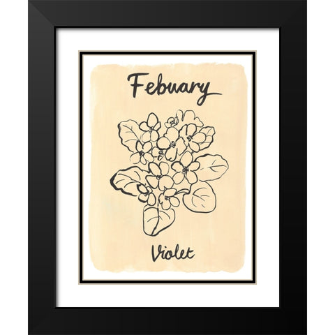 Birth Month II Black Modern Wood Framed Art Print with Double Matting by Warren, Annie