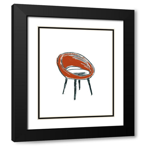 Take a Seat V Black Modern Wood Framed Art Print with Double Matting by Vess, June Erica
