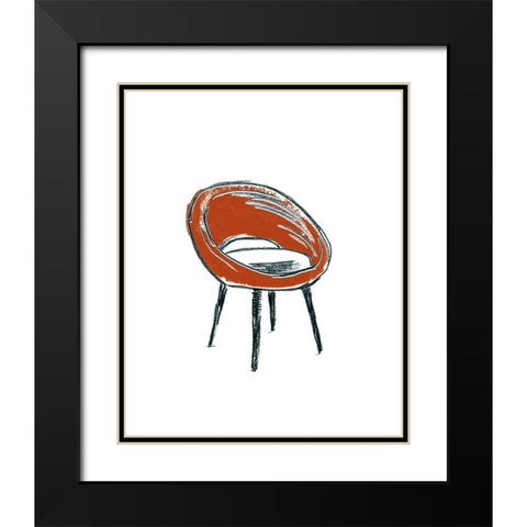 Take a Seat V Black Modern Wood Framed Art Print with Double Matting by Vess, June Erica