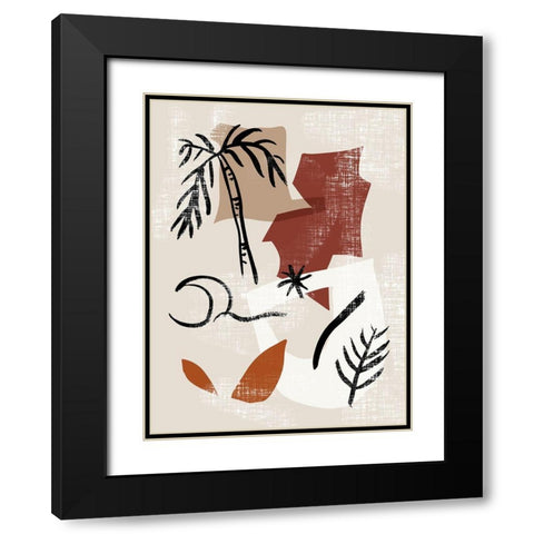 Soft Palms I Black Modern Wood Framed Art Print with Double Matting by Wang, Melissa