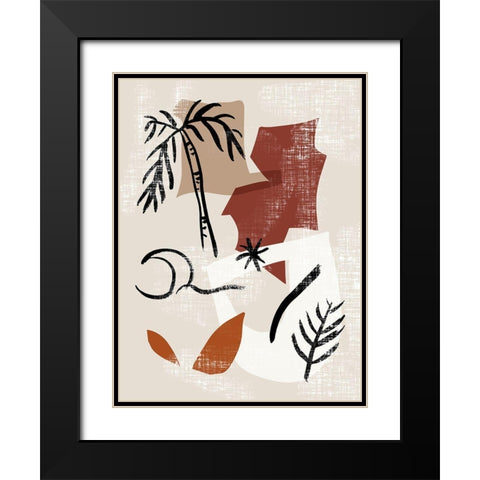 Soft Palms I Black Modern Wood Framed Art Print with Double Matting by Wang, Melissa