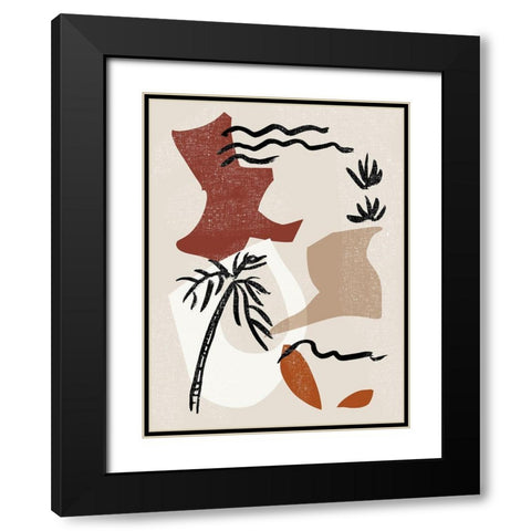 Soft Palms II Black Modern Wood Framed Art Print with Double Matting by Wang, Melissa