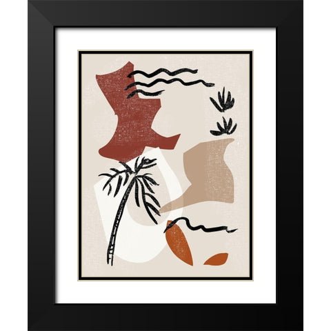 Soft Palms II Black Modern Wood Framed Art Print with Double Matting by Wang, Melissa