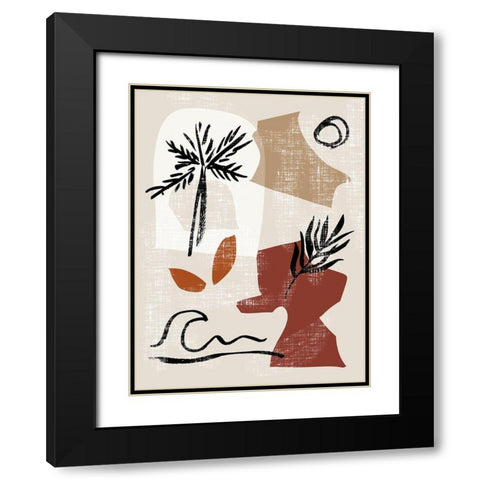 Soft Palms III Black Modern Wood Framed Art Print with Double Matting by Wang, Melissa