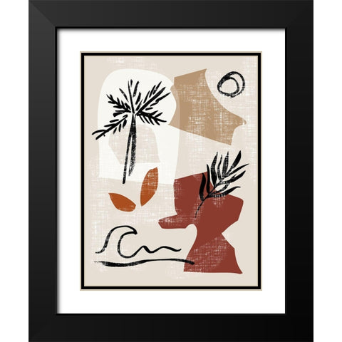 Soft Palms III Black Modern Wood Framed Art Print with Double Matting by Wang, Melissa