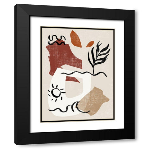 Soft Palms IV Black Modern Wood Framed Art Print with Double Matting by Wang, Melissa