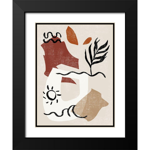 Soft Palms IV Black Modern Wood Framed Art Print with Double Matting by Wang, Melissa