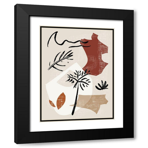 Soft Palms V Black Modern Wood Framed Art Print with Double Matting by Wang, Melissa