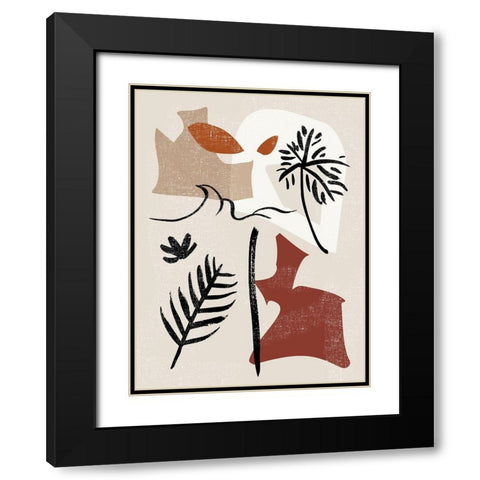 Soft Palms VI Black Modern Wood Framed Art Print with Double Matting by Wang, Melissa