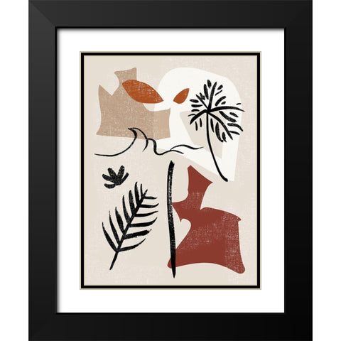 Soft Palms VI Black Modern Wood Framed Art Print with Double Matting by Wang, Melissa