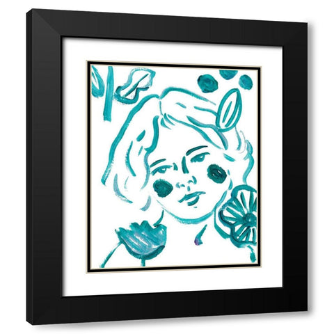 Budding Flower III Black Modern Wood Framed Art Print with Double Matting by Wang, Melissa