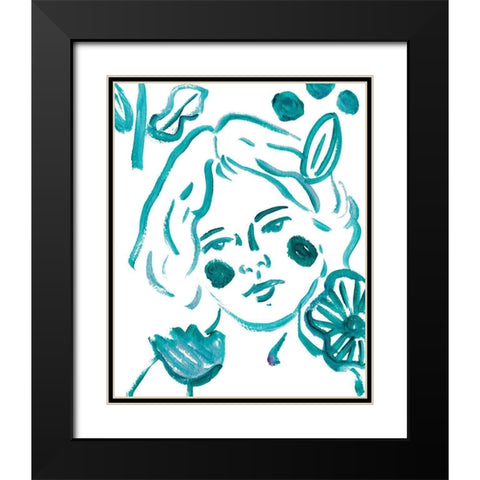 Budding Flower III Black Modern Wood Framed Art Print with Double Matting by Wang, Melissa