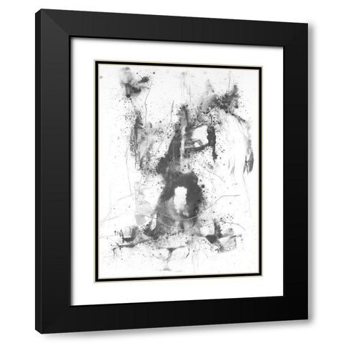Graphite Abstract II Black Modern Wood Framed Art Print with Double Matting by Willett, Michael