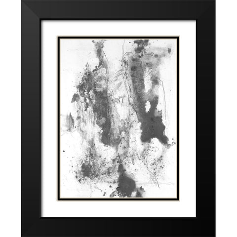 Graphite Abstract III Black Modern Wood Framed Art Print with Double Matting by Willett, Michael