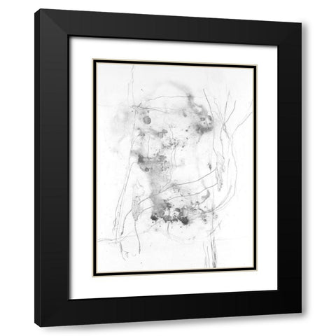 Graphite Abstract IV Black Modern Wood Framed Art Print with Double Matting by Willett, Michael