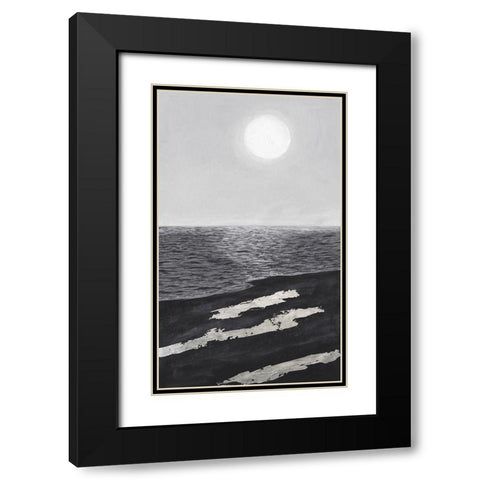 Silver Shoreline I Black Modern Wood Framed Art Print with Double Matting by Willett, Michael