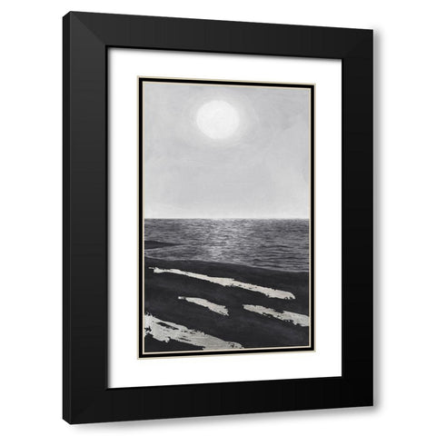 Silver Shoreline II Black Modern Wood Framed Art Print with Double Matting by Willett, Michael