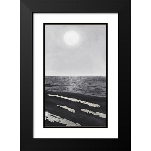 Silver Shoreline II Black Modern Wood Framed Art Print with Double Matting by Willett, Michael