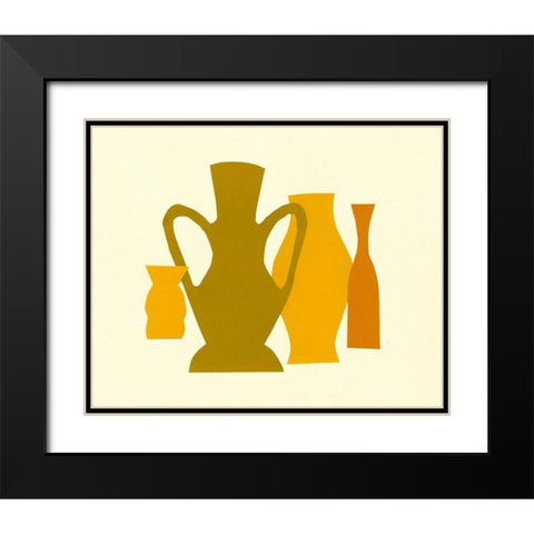 Posing Pottery I Black Modern Wood Framed Art Print with Double Matting by Sizemore, Natalie