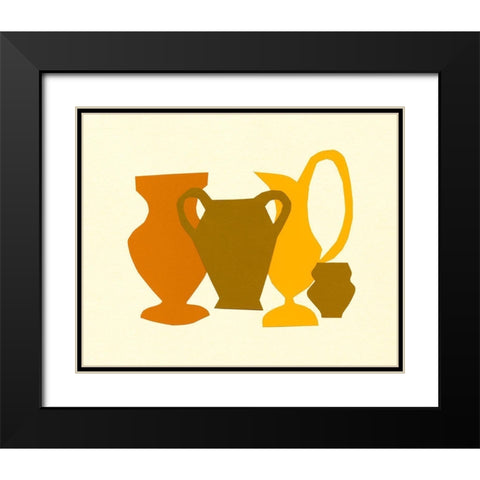 Posing Pottery II Black Modern Wood Framed Art Print with Double Matting by Sizemore, Natalie