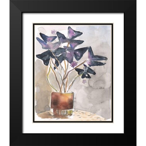 Oxalis in Vase I Black Modern Wood Framed Art Print with Double Matting by Parker, Jennifer Paxton