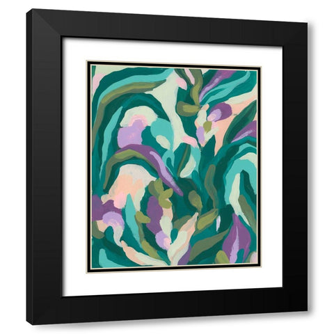 Jungle Wave I Black Modern Wood Framed Art Print with Double Matting by Vess, June Erica