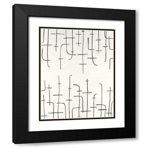 Vertical Arrangement I Black Modern Wood Framed Art Print with Double Matting by Willett, Michael