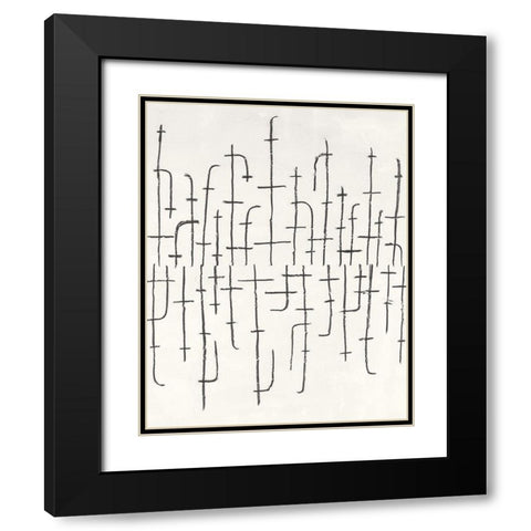 Vertical Arrangement II Black Modern Wood Framed Art Print with Double Matting by Willett, Michael