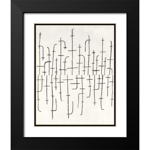 Vertical Arrangement II Black Modern Wood Framed Art Print with Double Matting by Willett, Michael