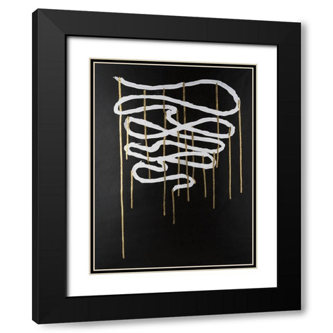 Weeping Ribbon II Black Modern Wood Framed Art Print with Double Matting by Willett, Michael