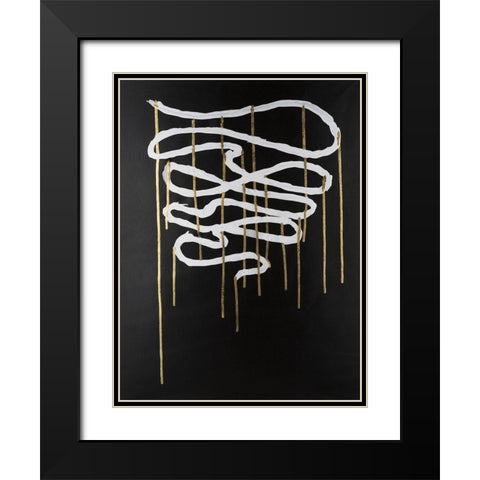 Weeping Ribbon II Black Modern Wood Framed Art Print with Double Matting by Willett, Michael