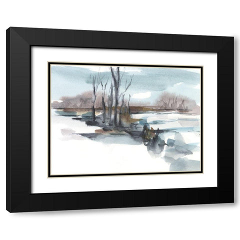 Winter Stream Watercolor II Black Modern Wood Framed Art Print with Double Matting by Harper, Ethan