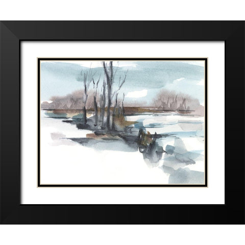 Winter Stream Watercolor II Black Modern Wood Framed Art Print with Double Matting by Harper, Ethan