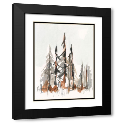 Rustic Evergreens II Black Modern Wood Framed Art Print with Double Matting by Harper, Ethan