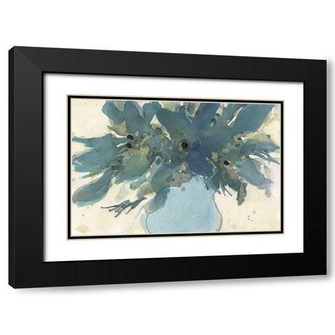 Blue Vintage Charm II Black Modern Wood Framed Art Print with Double Matting by Dixon, Samuel