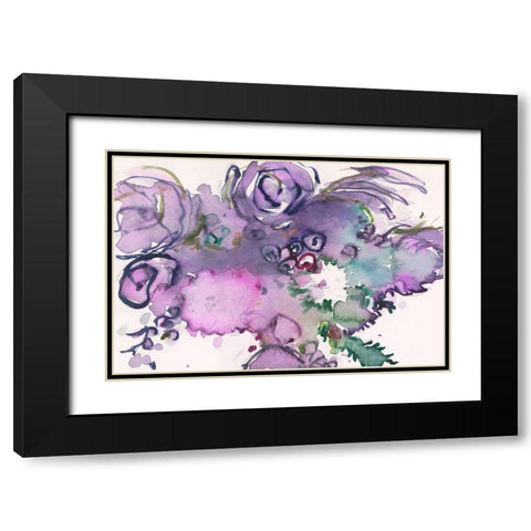 Lavender Floral Splendor II Black Modern Wood Framed Art Print with Double Matting by Dixon, Samuel