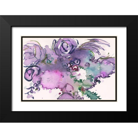 Lavender Floral Splendor II Black Modern Wood Framed Art Print with Double Matting by Dixon, Samuel