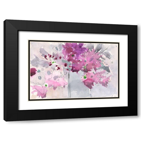 Floral Setting I Black Modern Wood Framed Art Print with Double Matting by Dixon, Samuel