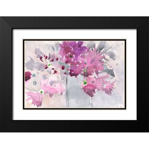 Floral Setting I Black Modern Wood Framed Art Print with Double Matting by Dixon, Samuel