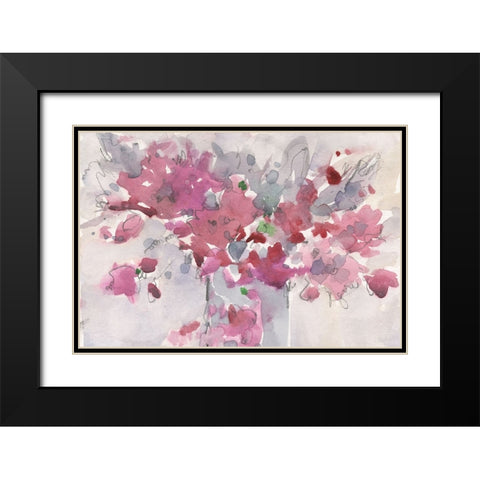 Floral Setting II Black Modern Wood Framed Art Print with Double Matting by Dixon, Samuel
