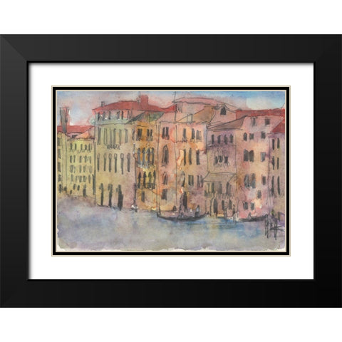 The Venice Facade I Black Modern Wood Framed Art Print with Double Matting by Dixon, Samuel