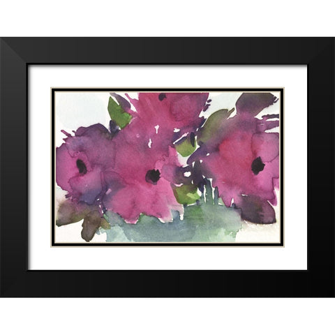 Floral Pretty II Black Modern Wood Framed Art Print with Double Matting by Dixon, Samuel