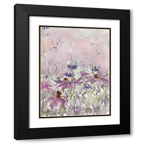 Floral Entertainment I Black Modern Wood Framed Art Print with Double Matting by Dixon, Samuel