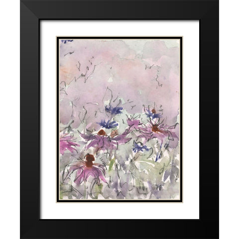 Floral Entertainment I Black Modern Wood Framed Art Print with Double Matting by Dixon, Samuel