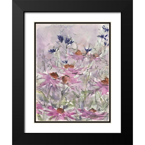 Floral Entertainment II Black Modern Wood Framed Art Print with Double Matting by Dixon, Samuel