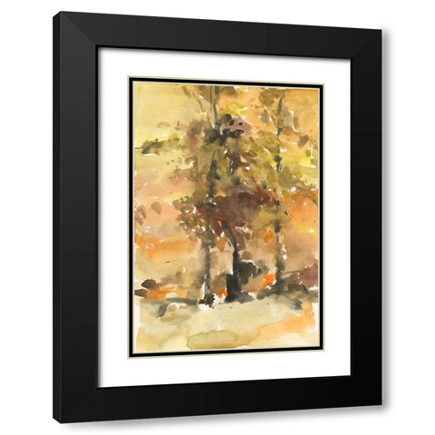 Fall Foliage Watercolor I Black Modern Wood Framed Art Print with Double Matting by Dixon, Samuel