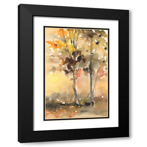 Fall Foliage Watercolor II Black Modern Wood Framed Art Print with Double Matting by Dixon, Samuel
