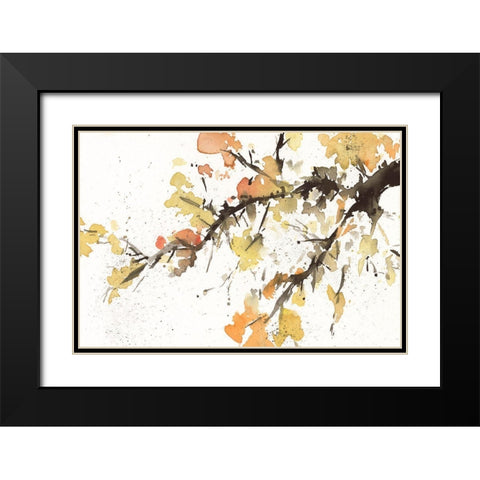 Watercolor Tree Branch II Black Modern Wood Framed Art Print with Double Matting by Dixon, Samuel